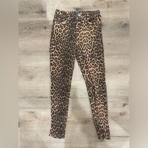 Zara Trafaluc Leopard Patterned High Waisted Skinny Jeans